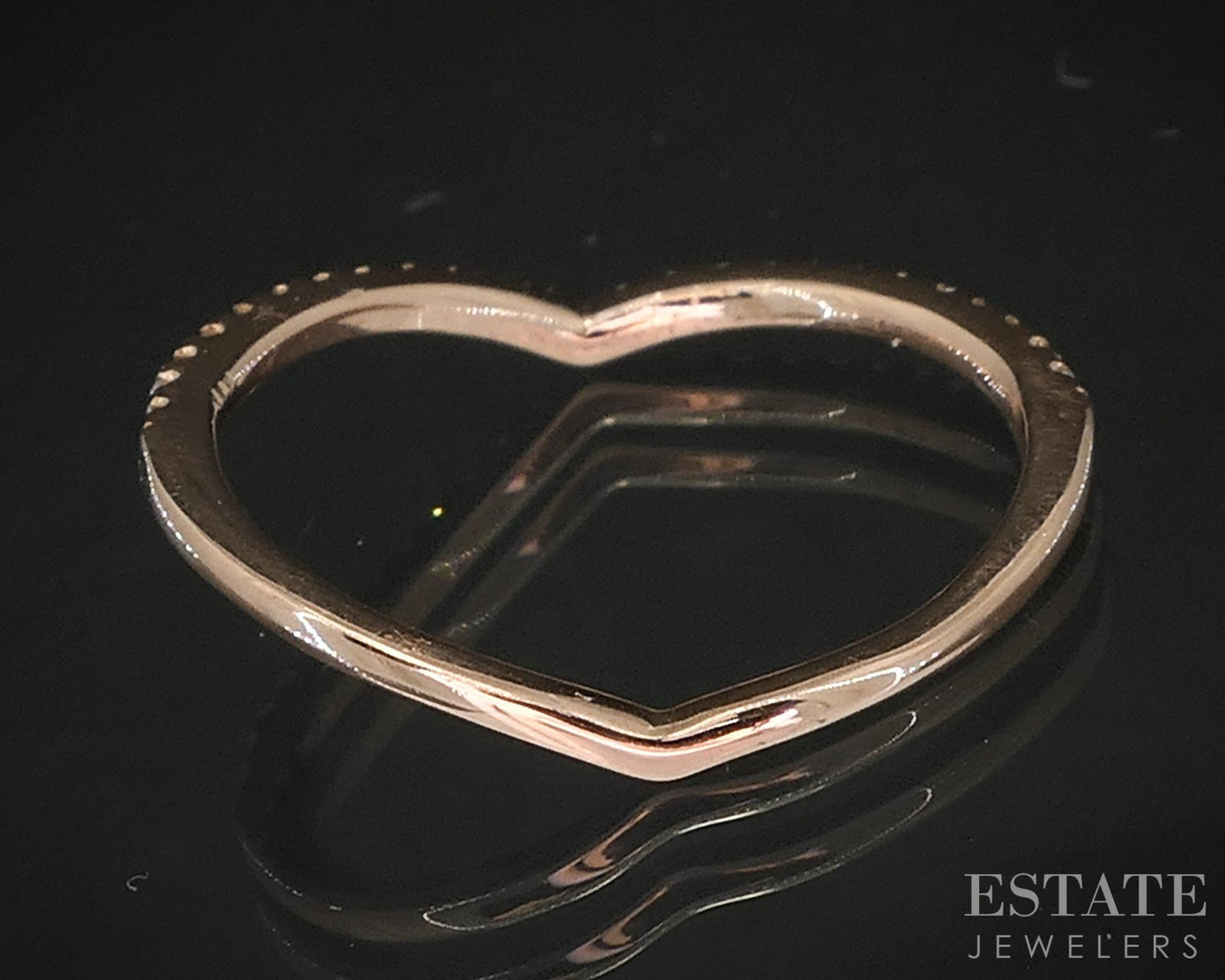 14k Rose Gold Natural .10ctw Diamond Ladies V-Wedding Band 1.1g i19407