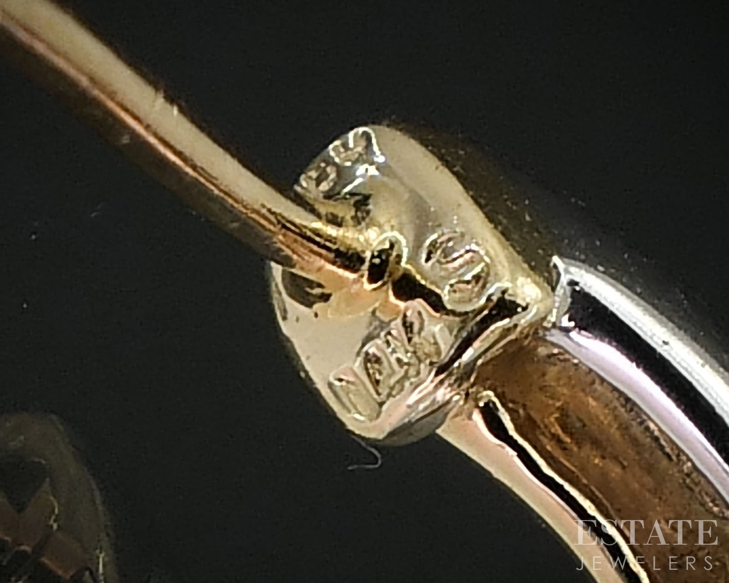 14k Yellow & White Gold Natural .05ctw Diamond J Hoop Earrings 1.9g i19467b