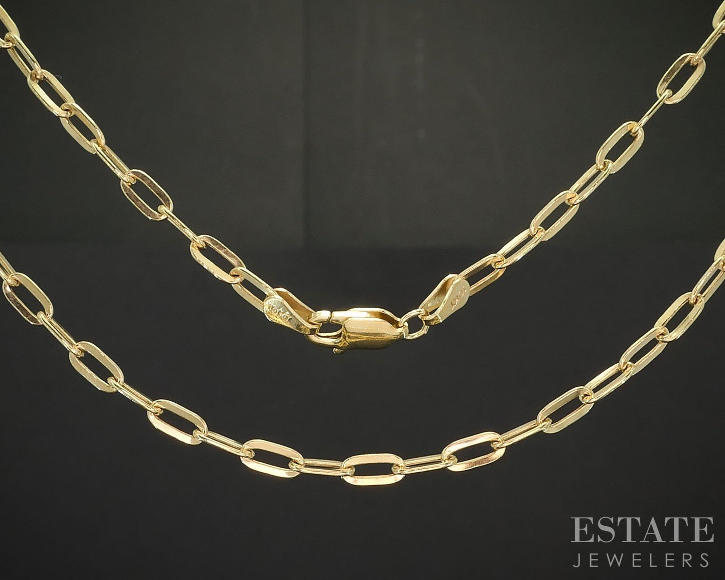 10k Yellow Gold 3mm Paperclip Chain Link Ladies Necklace 2.7g 16"L i19456b