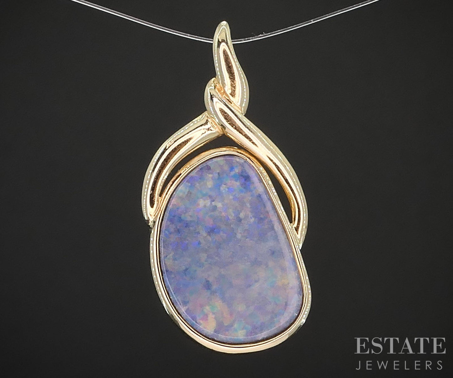 14k Yellow Gold Natural Boulder Opal Ladies Pendant 3.0g i19433b