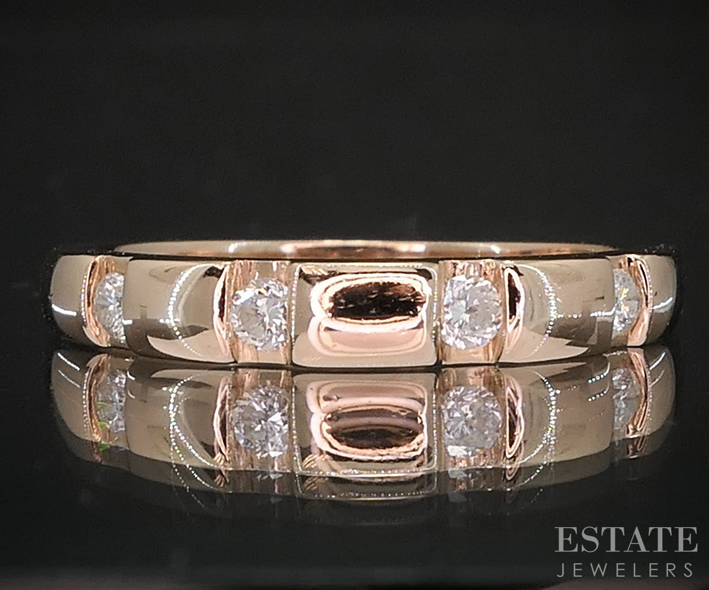 14k Rose Gold Natural .12ctw Diamond Ladies Wedding Band 2.6g i19442b