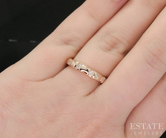 14k Rose Gold Natural .12ctw Diamond Ladies Wedding Band 2.6g i19442b