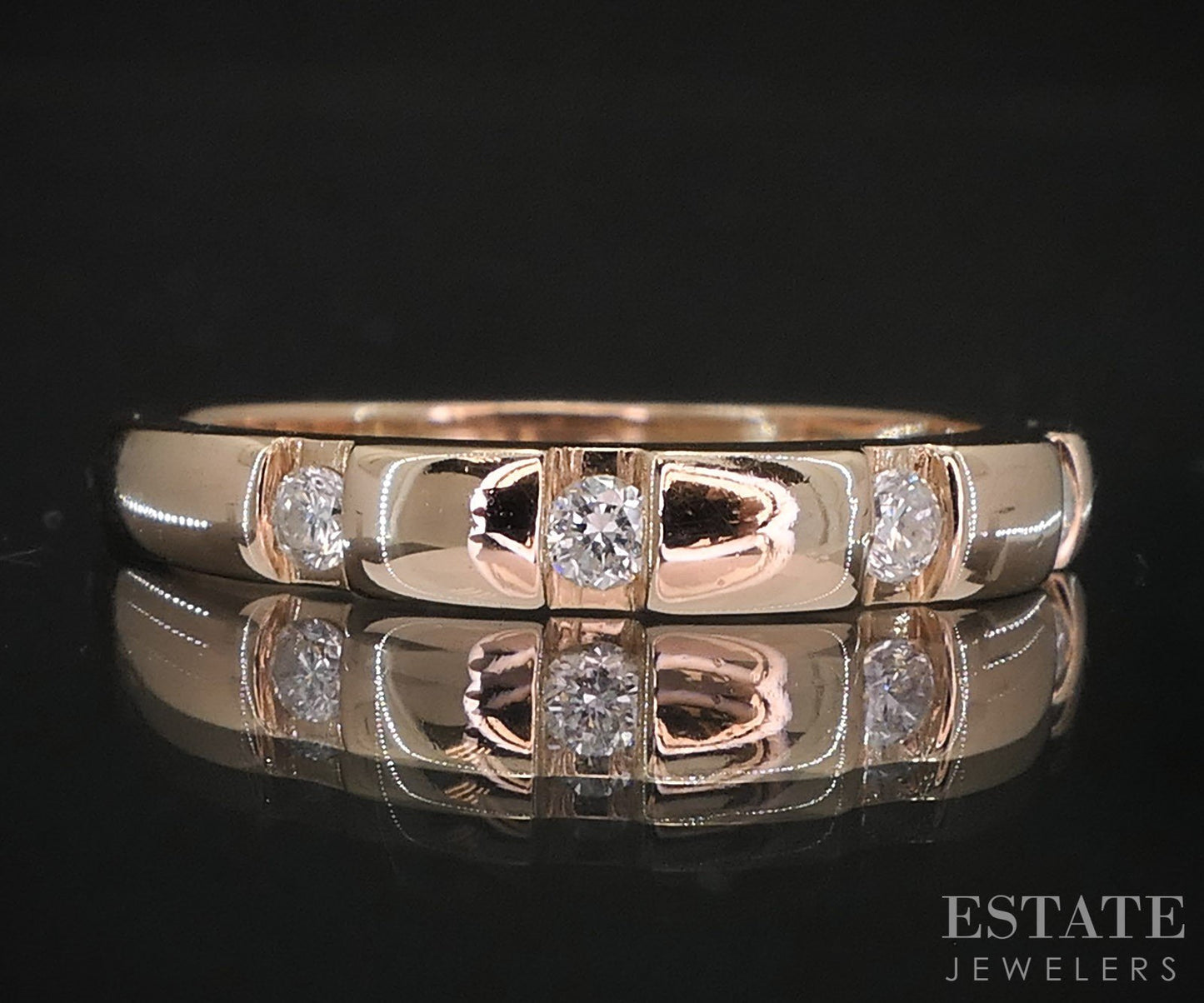 14k Rose Gold Natural .12ctw Diamond Ladies Wedding Band 2.6g i19442b