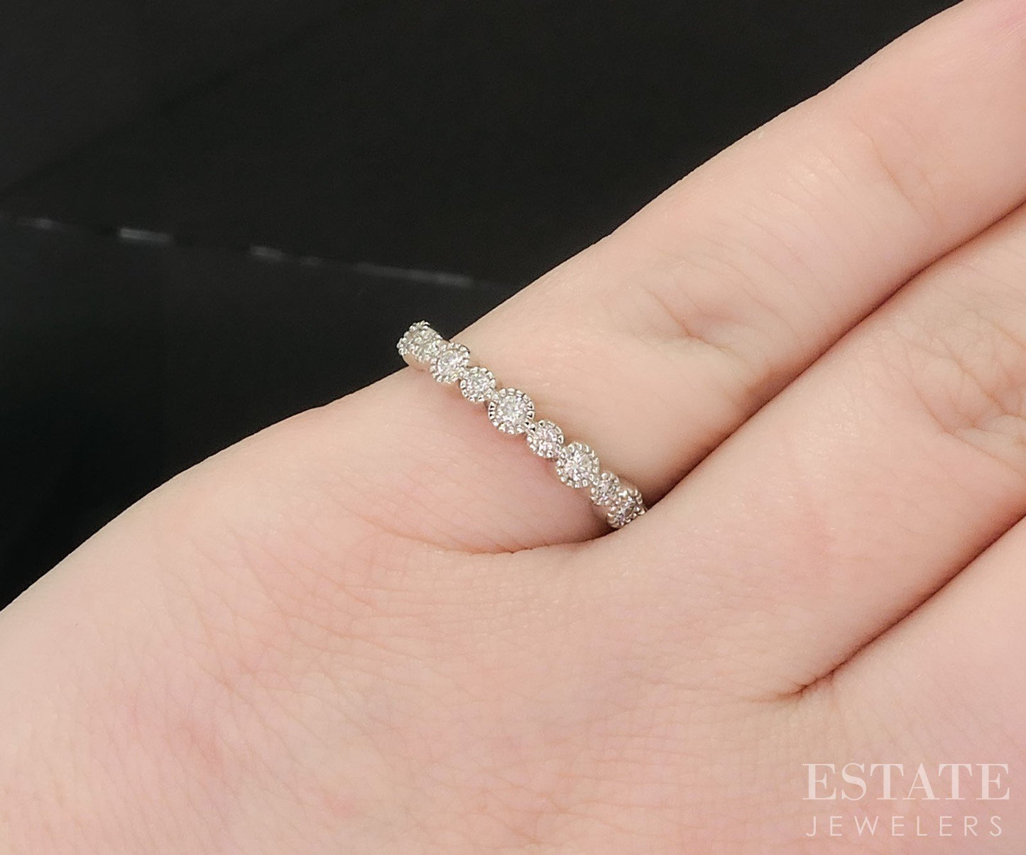10k White Gold Natural .20ctw Diamond Ladies Wedding Band 1.6g i19434b