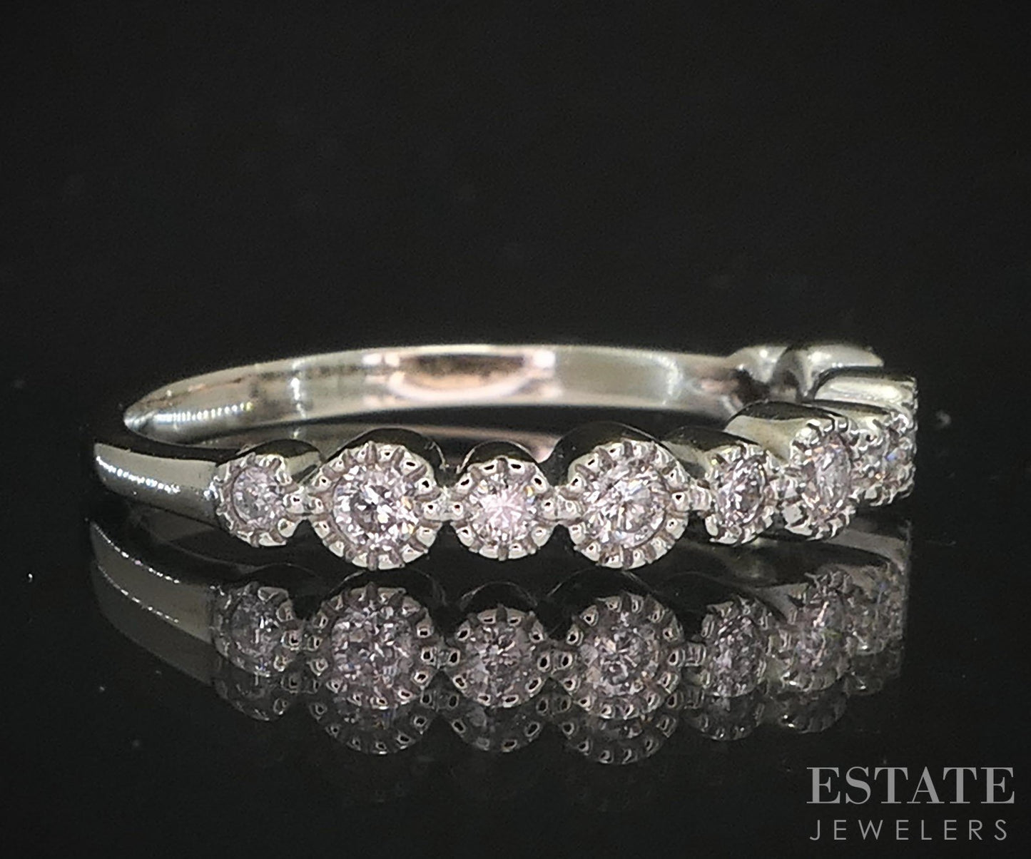 10k White Gold Natural .20ctw Diamond Ladies Wedding Band 1.6g i19434b