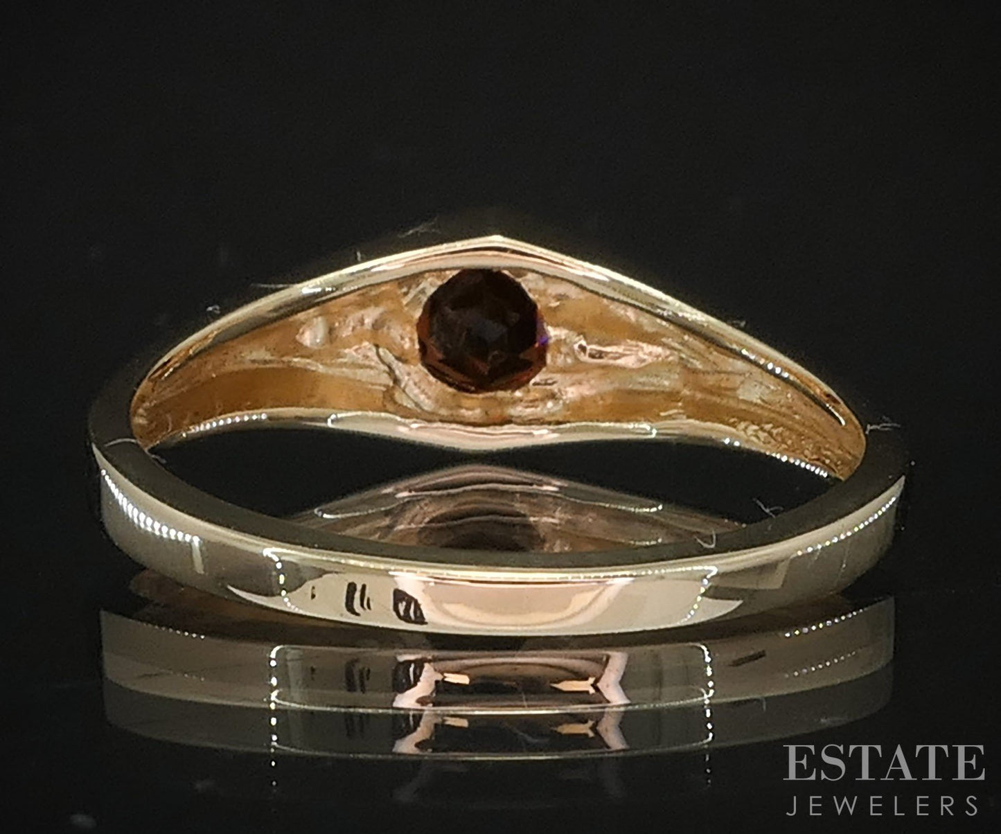 10k Yellow Gold Hexagon Cut Natural Garnet & Diamond Ladies Ring 2.4g i19446b