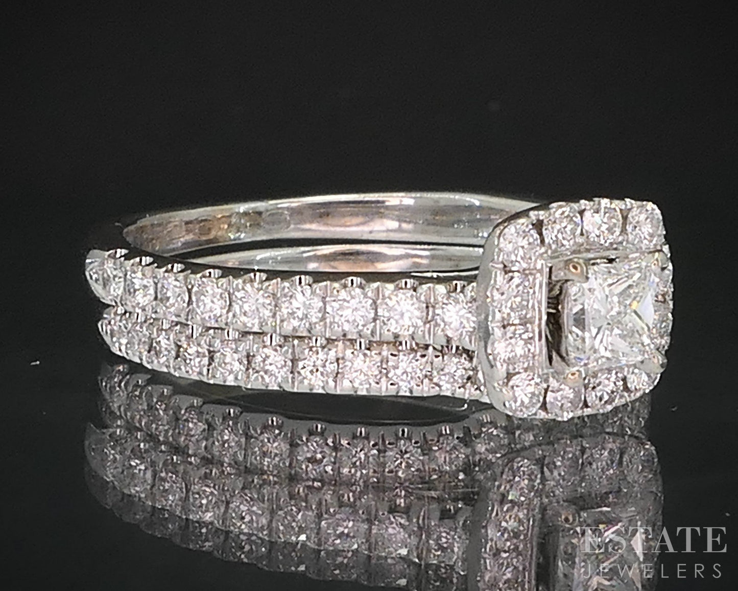 14k White Gold Princess Natural .77ctw Diamond Neil Lane Wedding Set 5.8g i19425