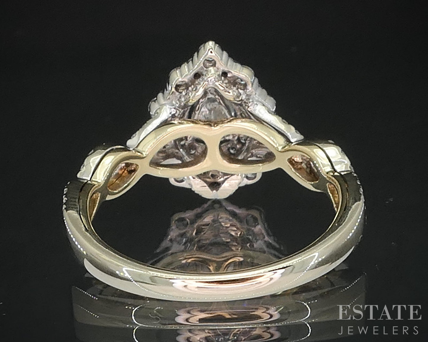 14k White Gold Pear Natural 1.40ctw Diamond Halo Engagement Ring 4.4g i19418