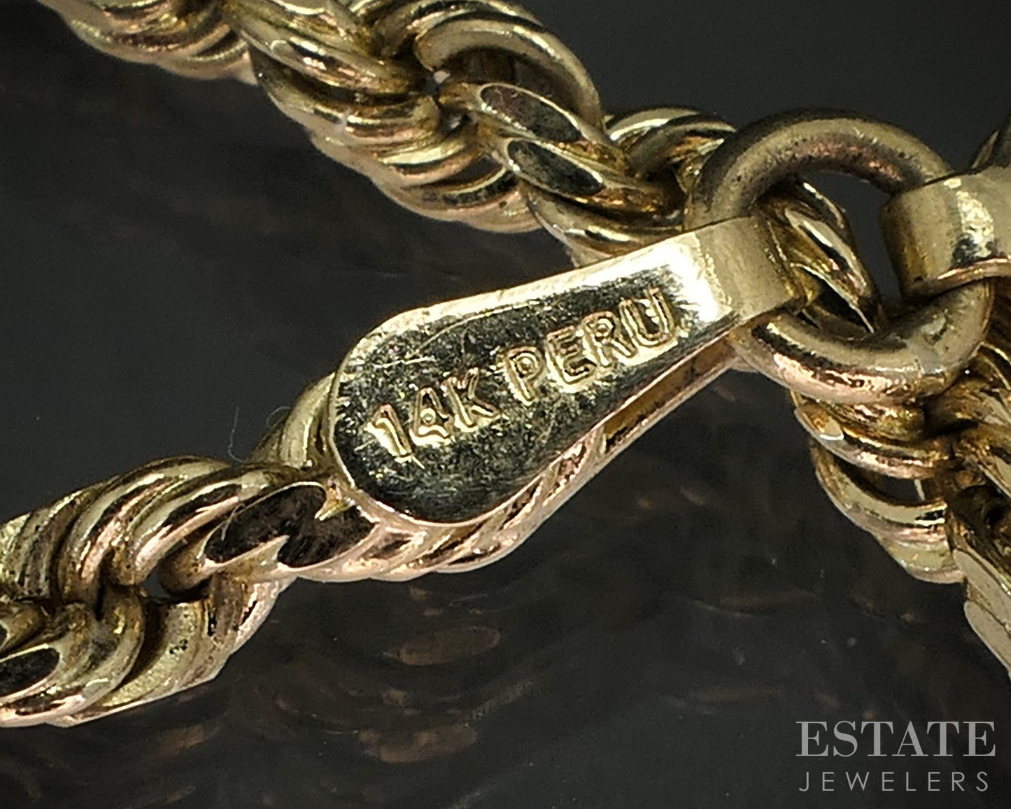 14k Yellow Gold 2.4mm Rope Chain Link Mens Necklace 14.8g 22"L i19428