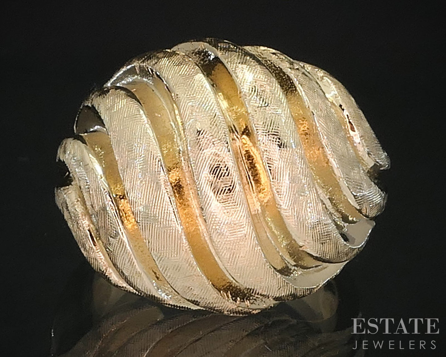 14k Yellow Gold Domed Shrimp Style Large Ladies Band Ring 12.4g i19444