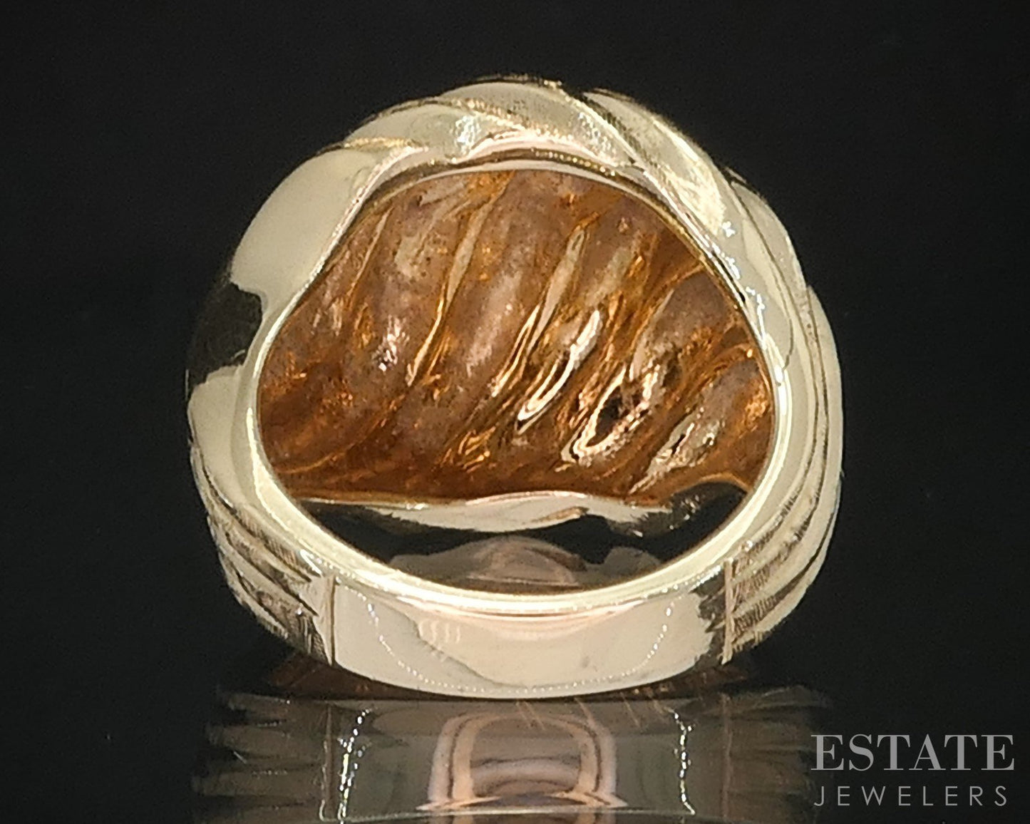 14k Yellow Gold Domed Shrimp Style Large Ladies Band Ring 12.4g i19444