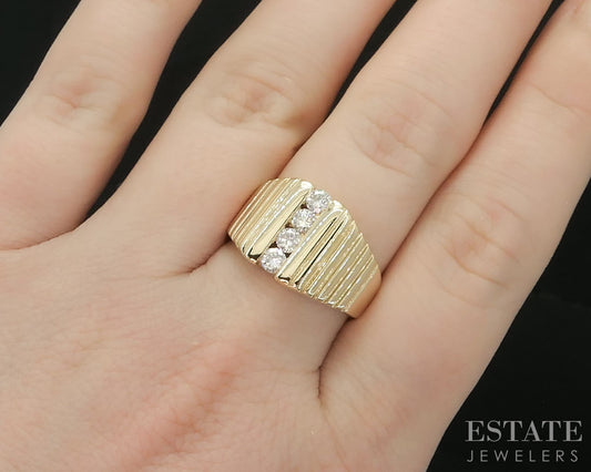 Vintage 14k Yellow Gold Natural .48ctw Diamond Ladies Band 6.8g i19527