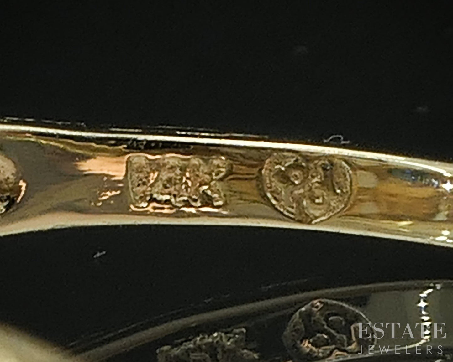 Vintage 14k Yellow Gold Natural Blue Sapphire & Diamond Filigree Ring 3g i19526