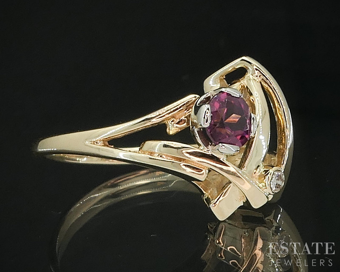 14k Yellow Gold Natural Pink Tourmaline & Diamond Ladies Ring 4.3g i19524