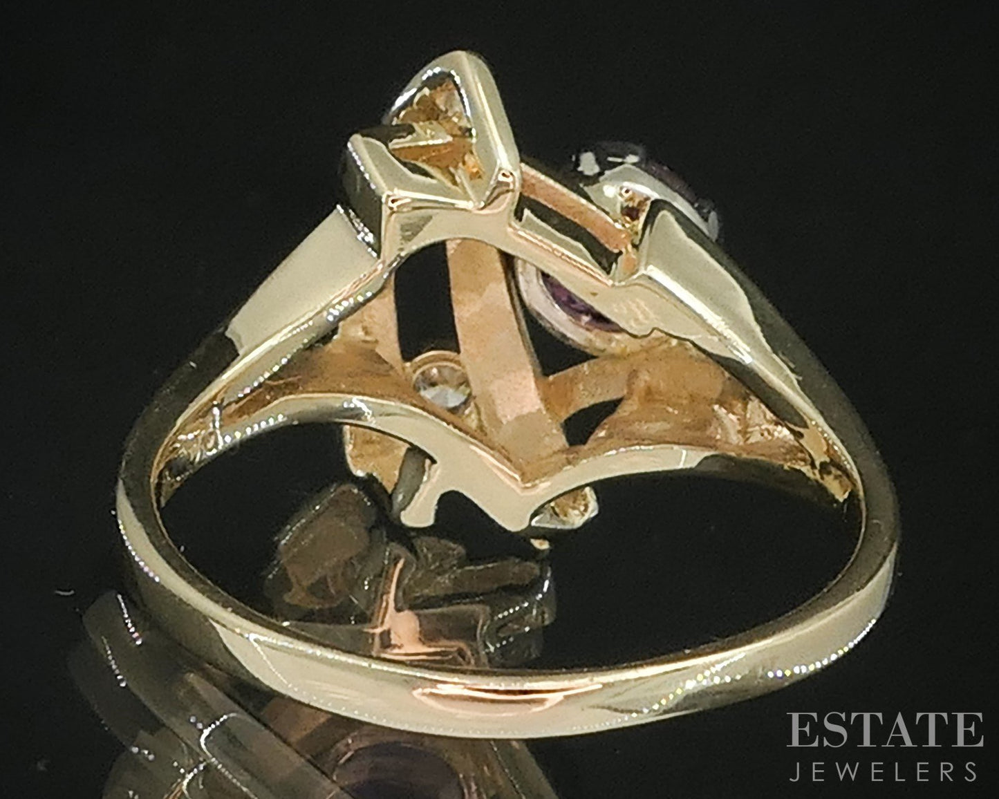 14k Yellow Gold Natural Pink Tourmaline & Diamond Ladies Ring 4.3g i19524