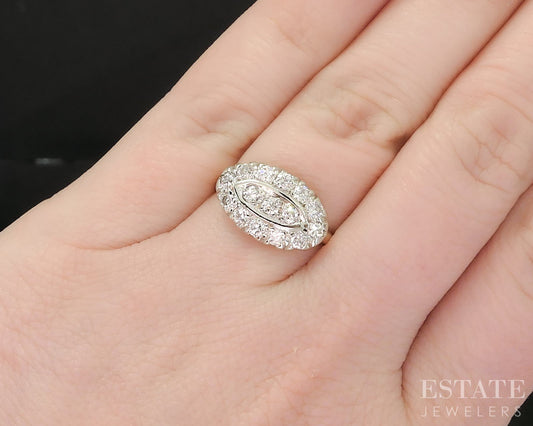 Antique 14k Yellow & White Gold Natural .60ctw Diamond Ladies Ring 2.6g i19519