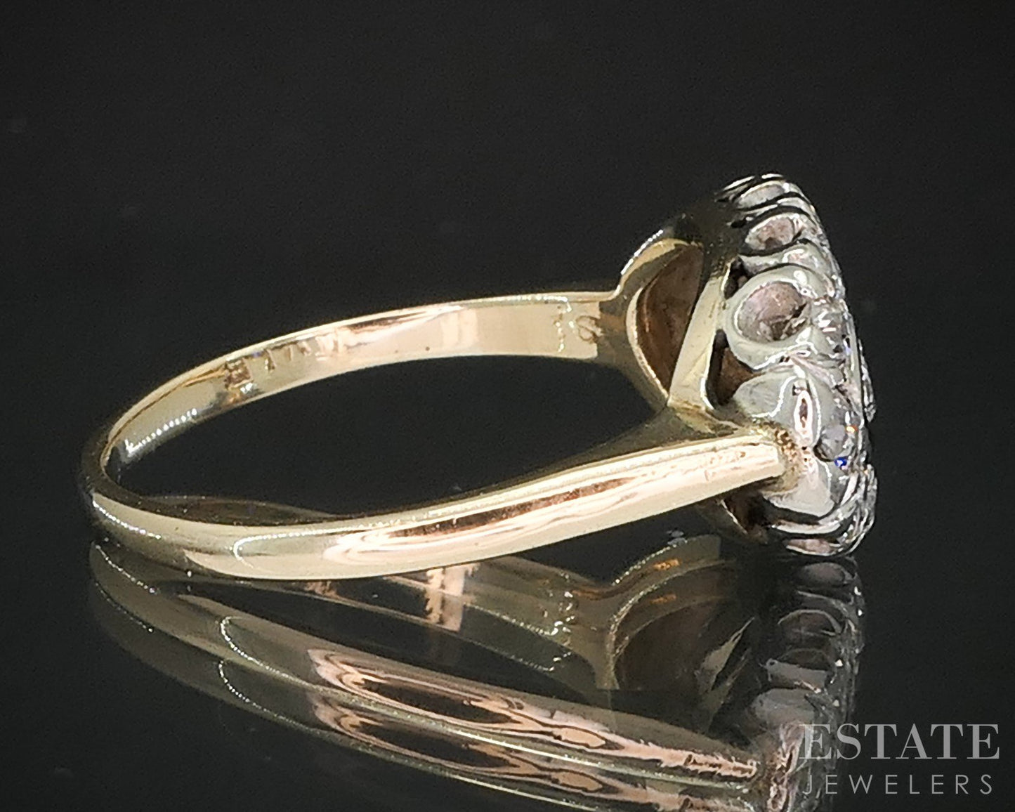 Antique 14k Yellow & White Gold Natural .60ctw Diamond Ladies Ring 2.6g i19519
