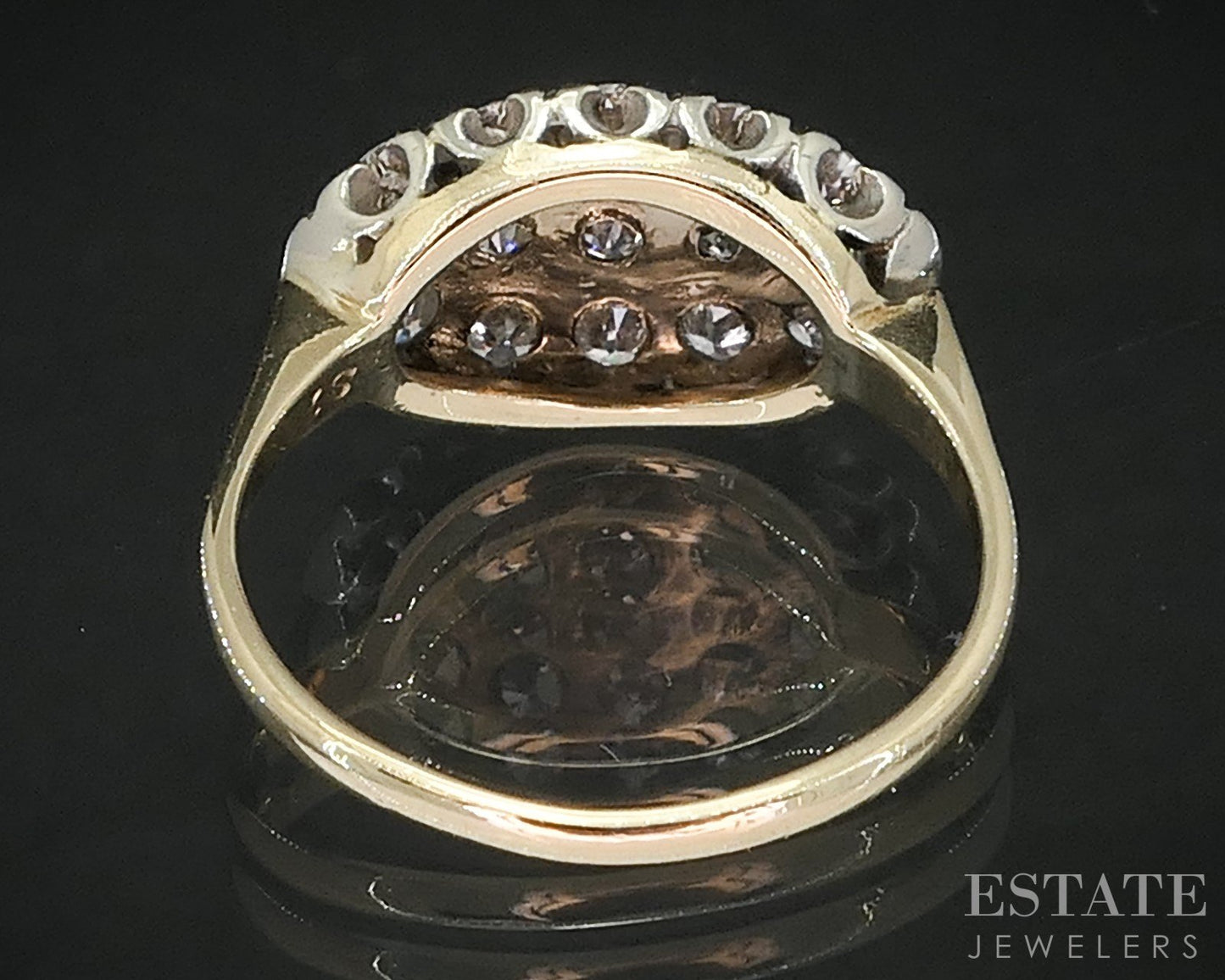 Antique 14k Yellow & White Gold Natural .60ctw Diamond Ladies Ring 2.6g i19519