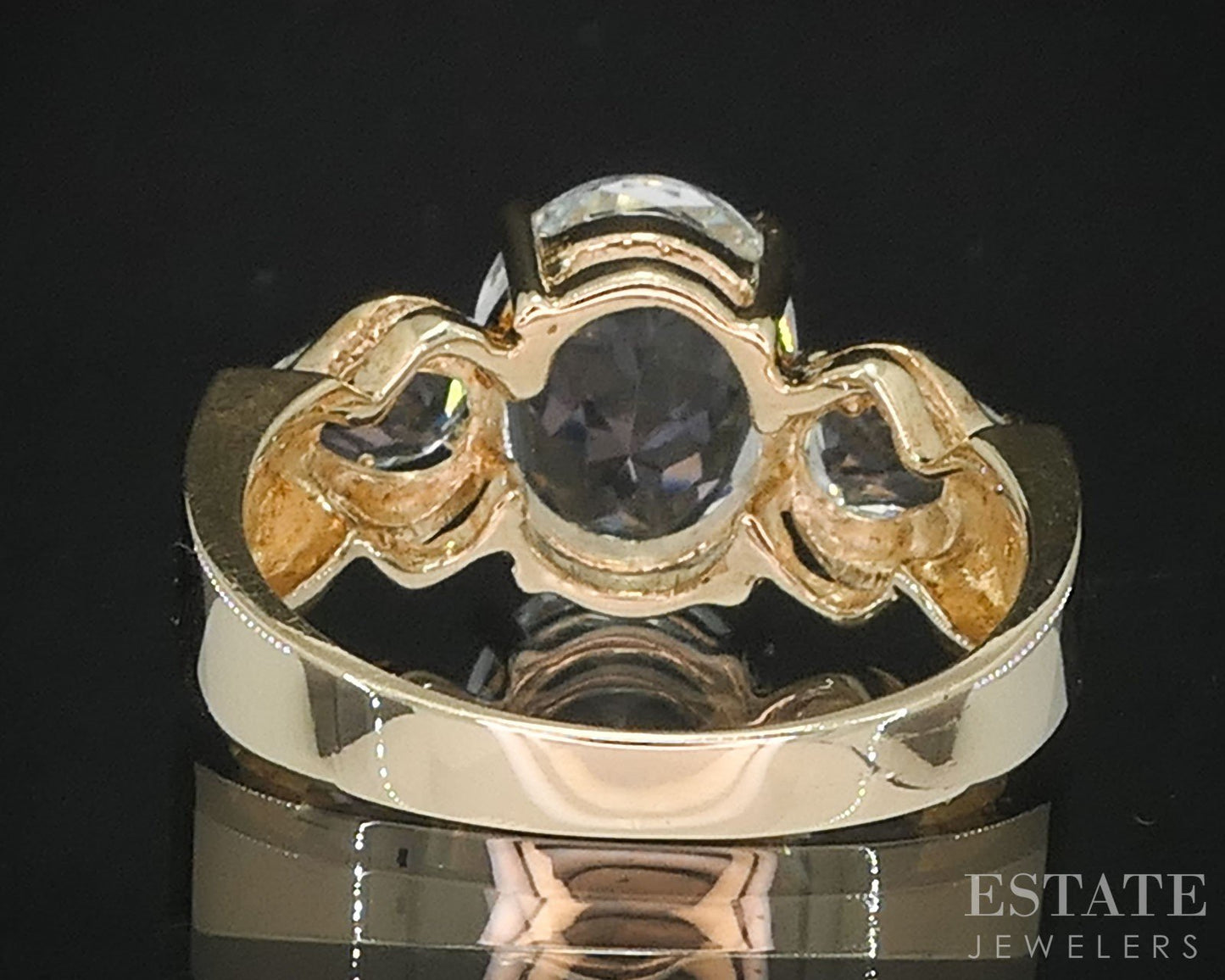 10k Yellow Gold Oval Natural Aquamarine Ladies Ring 4.3g i19549b