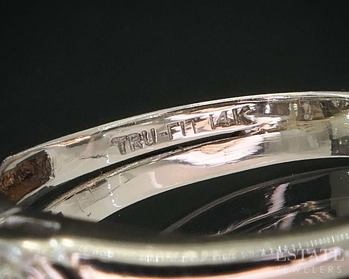 Antique 14k White Gold Round Natural .30ctw Diamond Wedding Set 5.4g i19539b