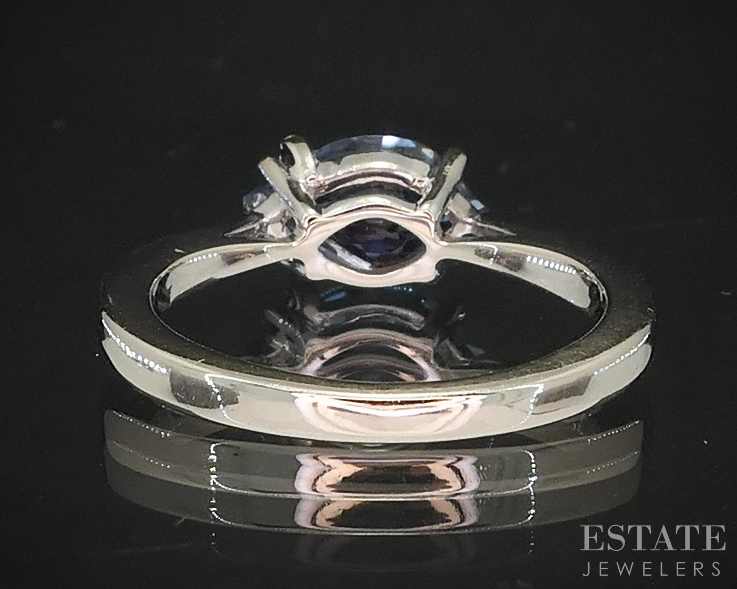 14k White Gold Marquise Chatham Alexandrite & Diamond Ladies Ring 3g i19555b