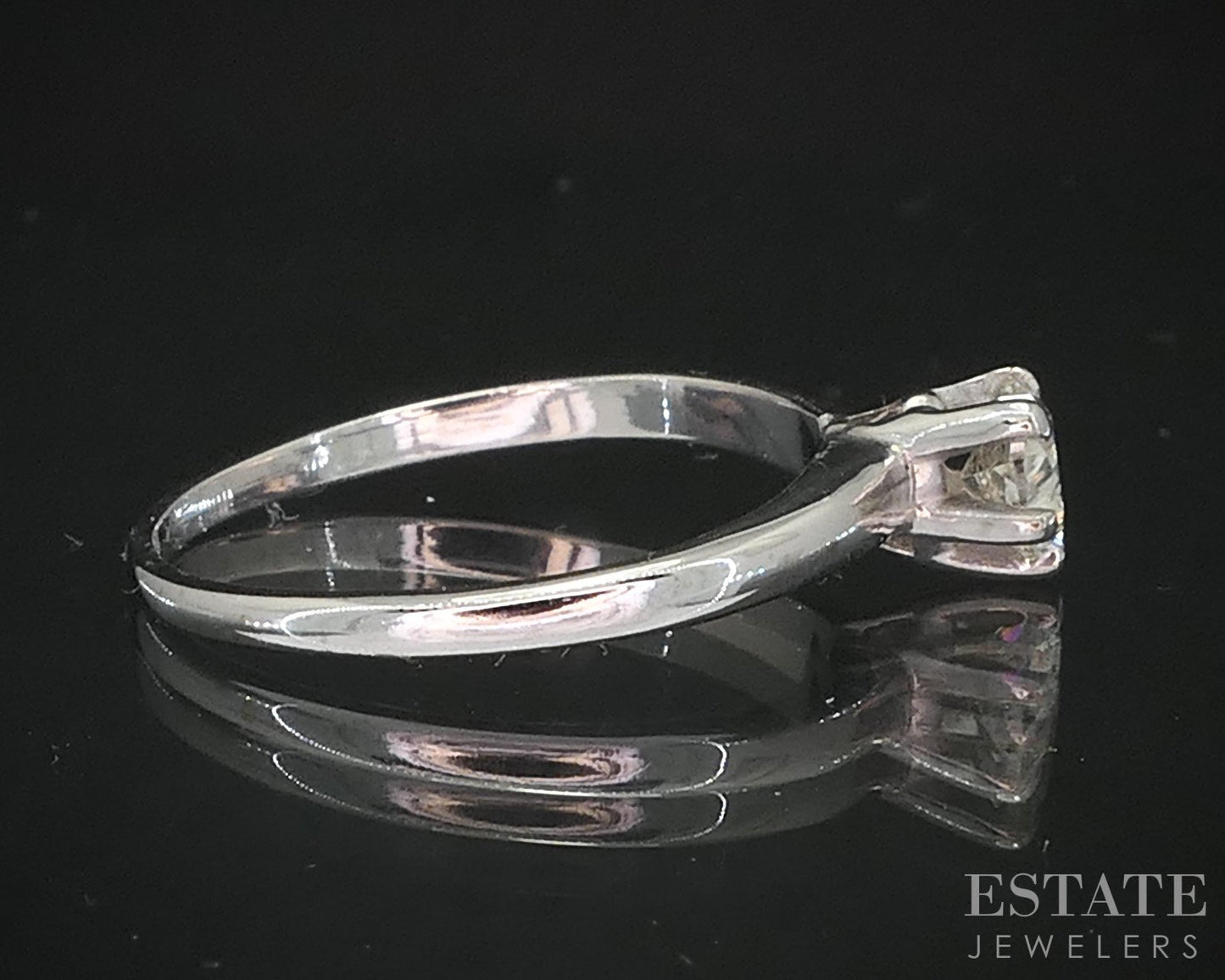 14k White Gold Heart Natural .30ct Diamond Solitaire Engagement Ring 1.6g i19535