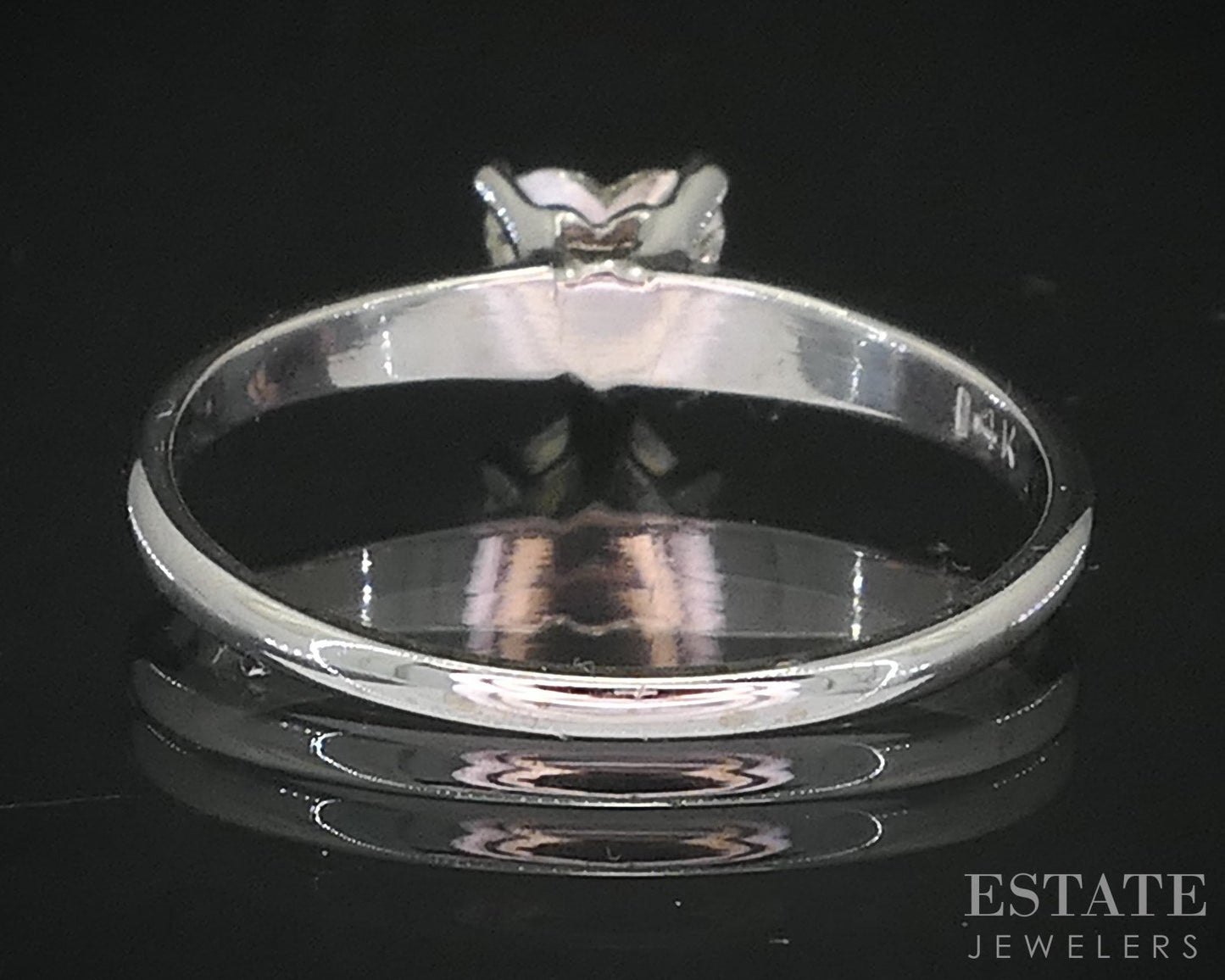 14k White Gold Heart Natural .30ct Diamond Solitaire Engagement Ring 1.6g i19535
