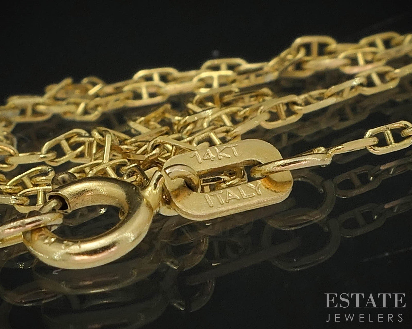14k Yellow Gold 1mm Anchor Chain Link Ladies Necklace 1.2g 18"L i19563