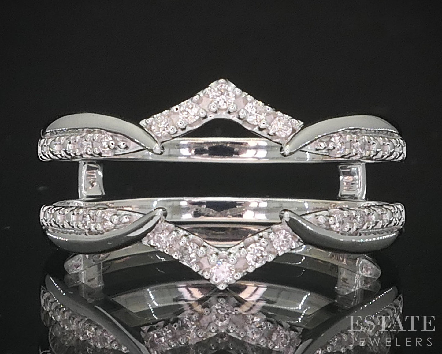 10k White Gold Natural .09ctw Diamond Ladies Wedding Jacket 2.7g i19567