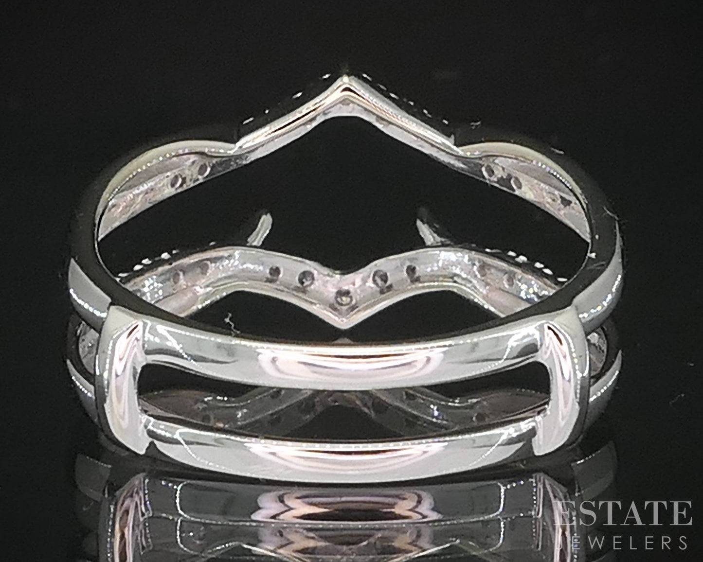 10k White Gold Natural .09ctw Diamond Ladies Wedding Jacket 2.7g i19567