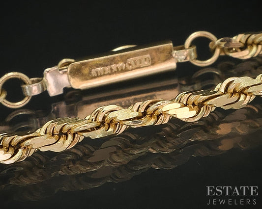 14k Yellow Gold 2.7mm Rope Chain Link Ladies Bracelet 5.3g 8"L i19564