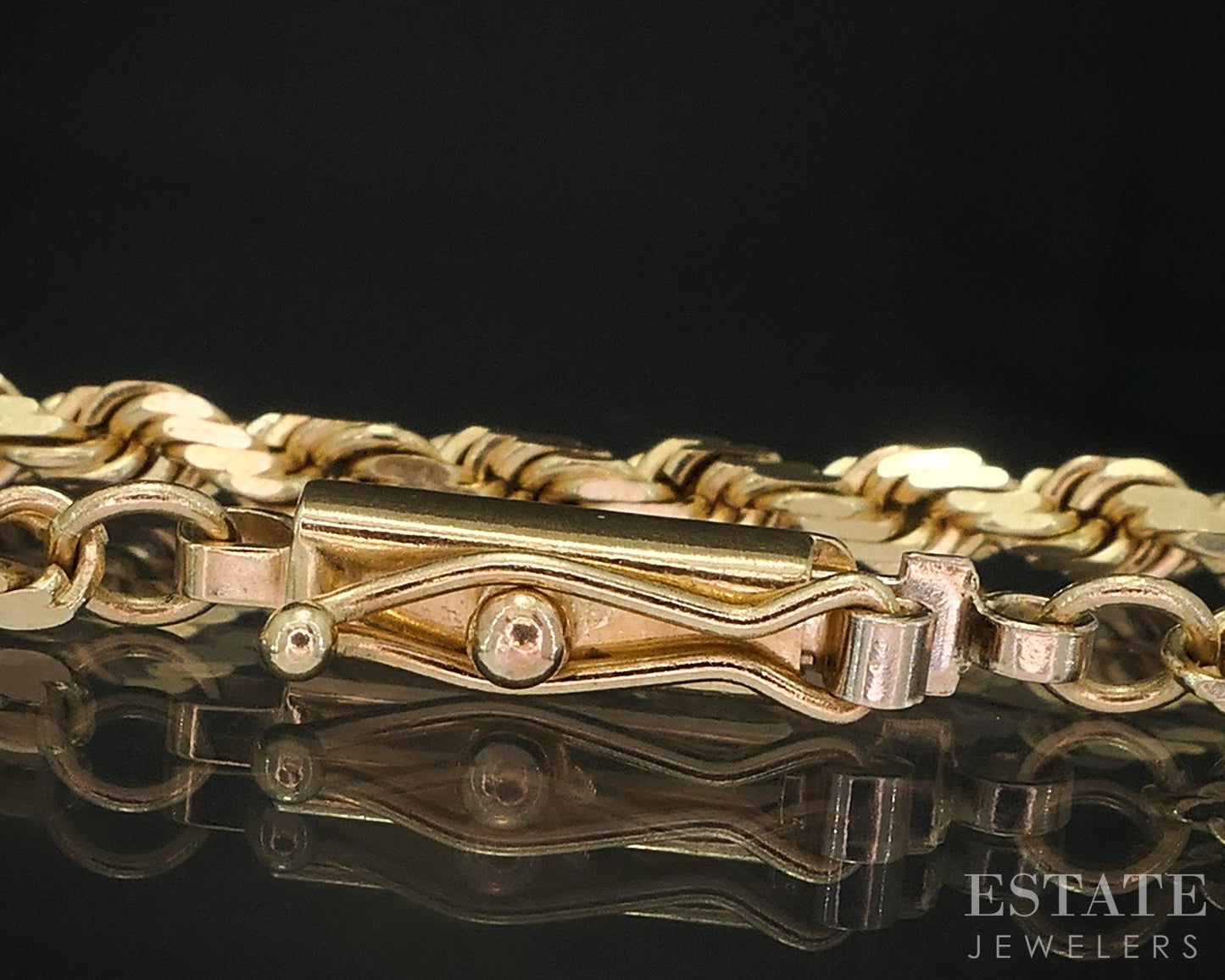 14k Yellow Gold 2.7mm Rope Chain Link Ladies Bracelet 5.3g 8"L i19564