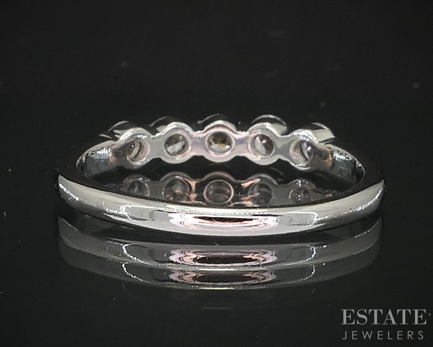 Platinum Round Natural .40ctw Diamond 5-Stone Ladies Wedding Band 2.8g i19572