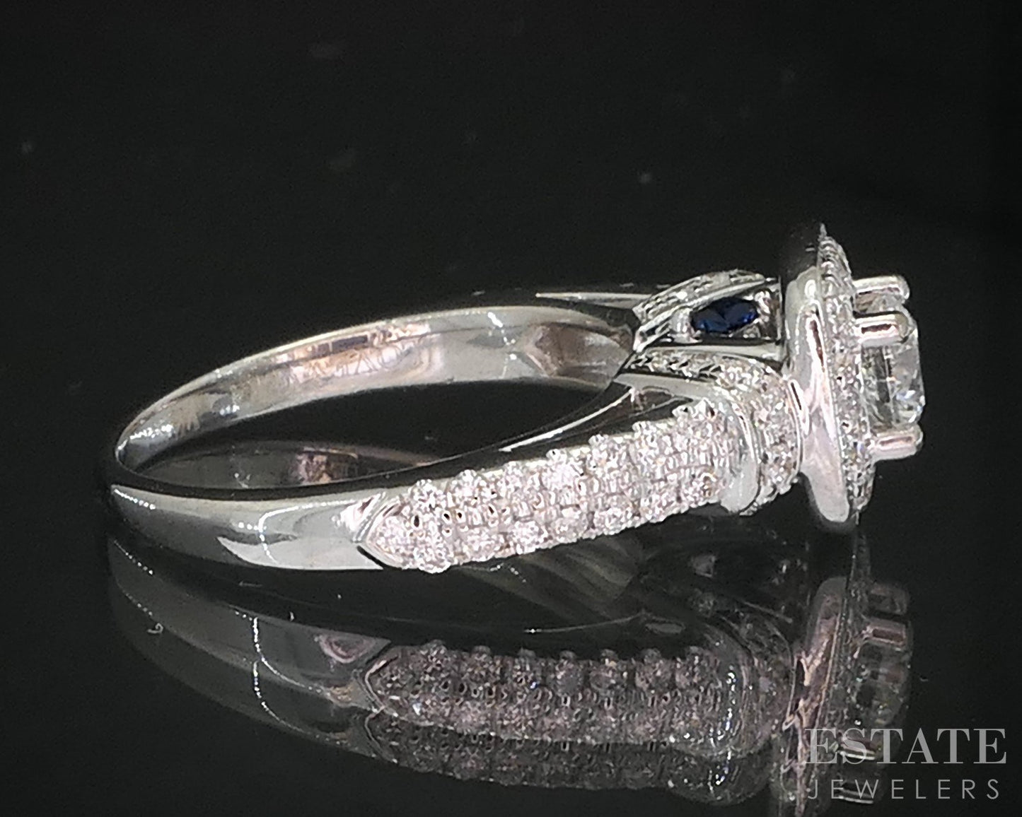 14k White Gold Round Natural .56ctw Diamond Vera Wang Engagement Ring 3g i19577