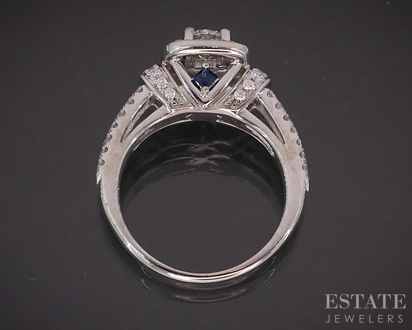14k White Gold Round Natural .56ctw Diamond Vera Wang Engagement Ring 3g i19577