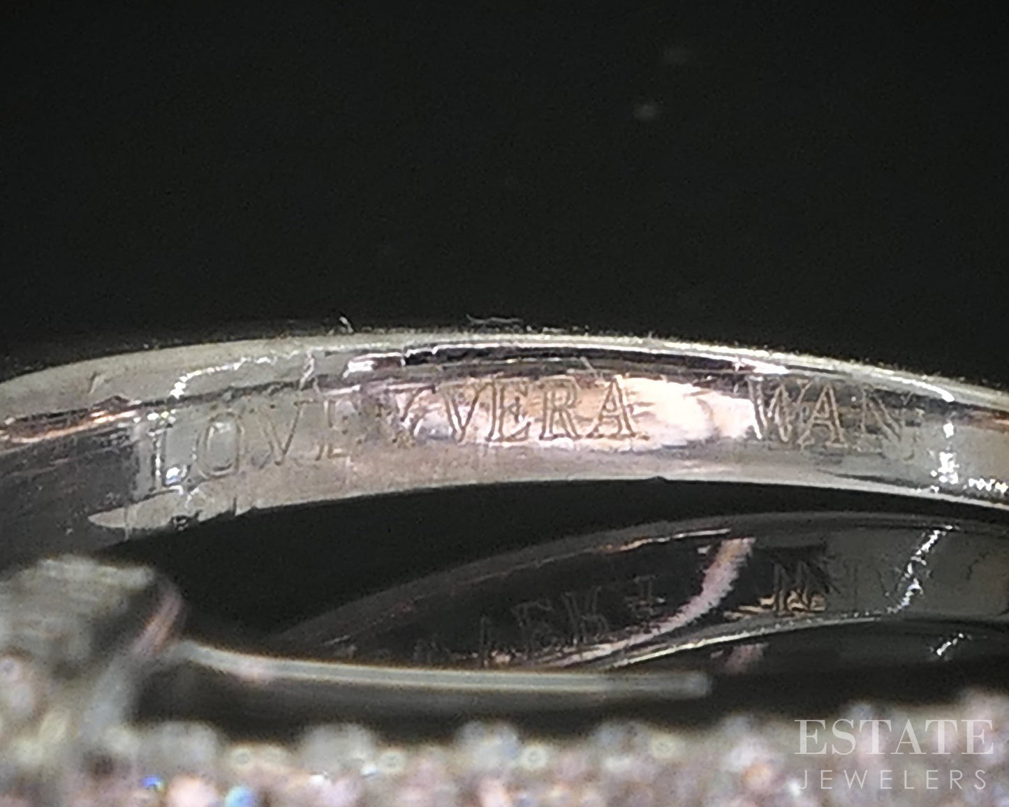 14k White Gold Round Natural .56ctw Diamond Vera Wang Engagement Ring 3g i19577