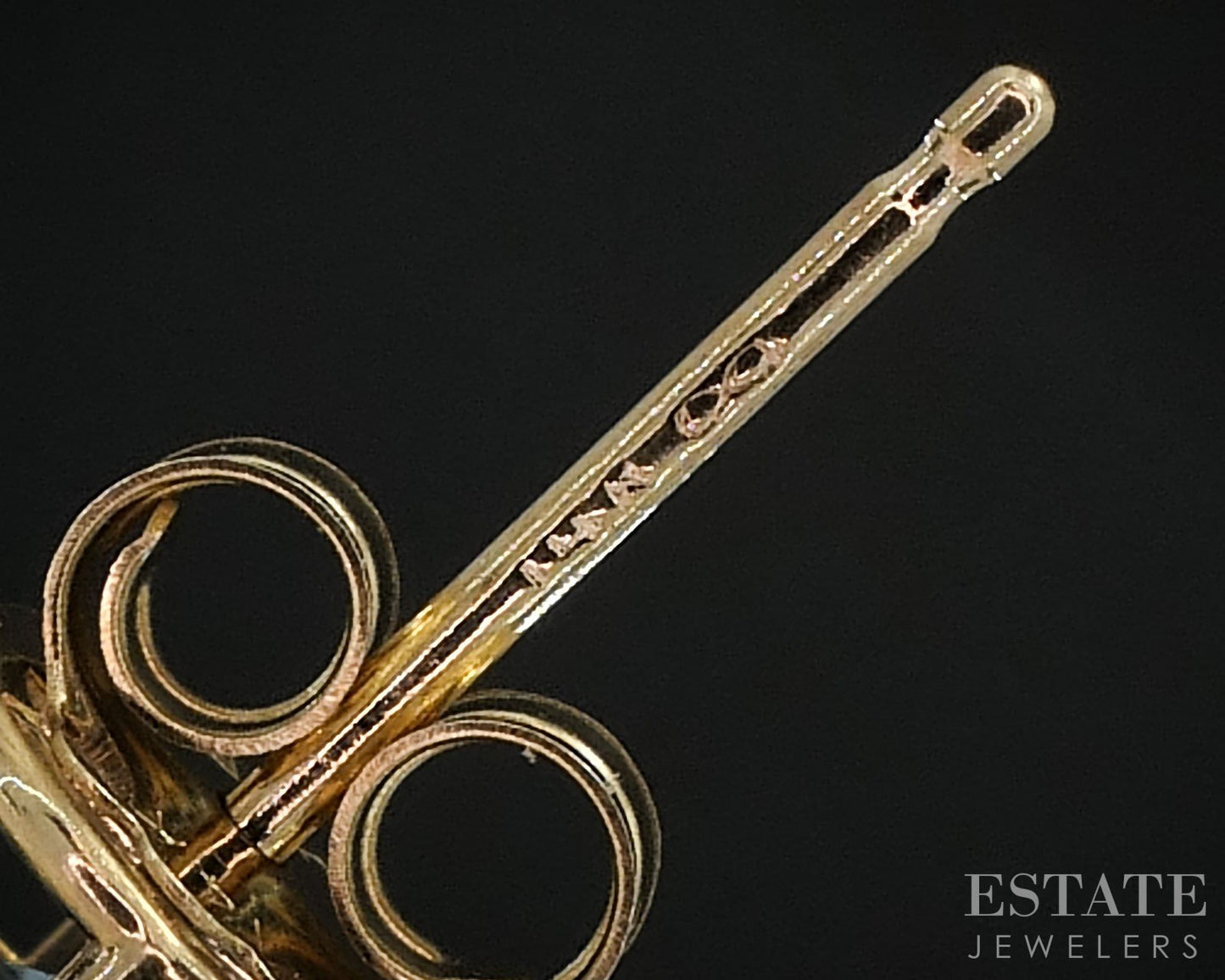 14k Yellow Gold Round 7.7mm Natural Blue Topaz Stud Earrings 1.7g p85463