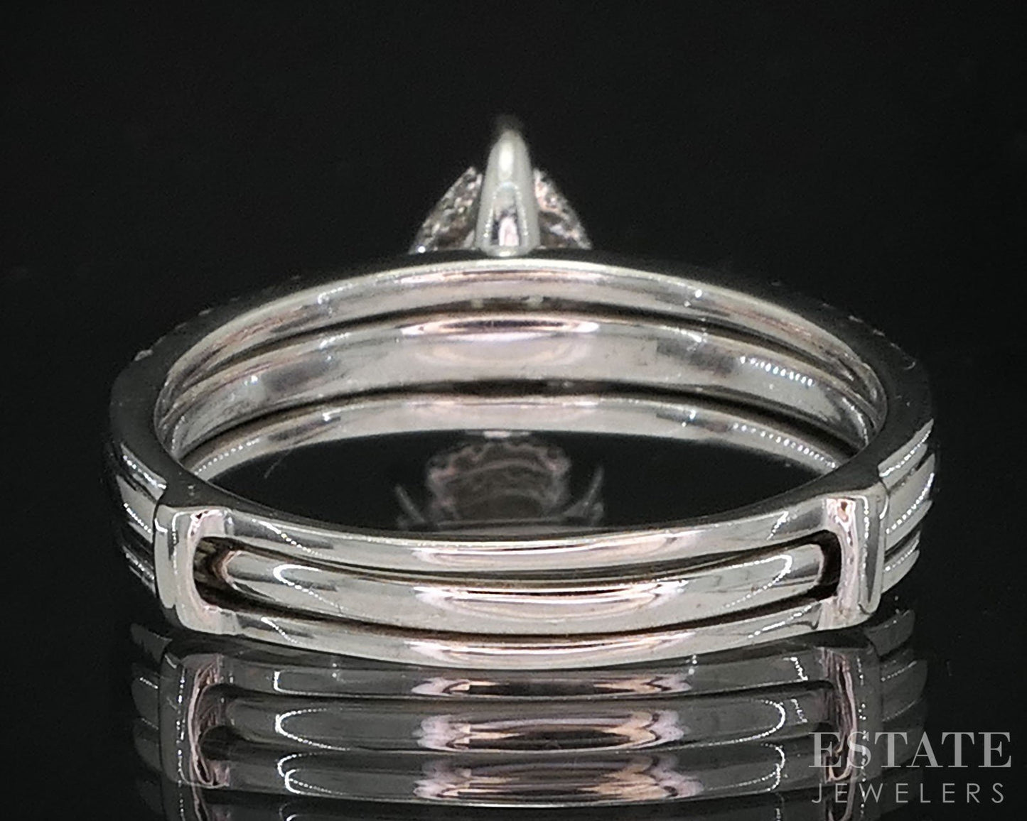 14k White Gold Pear Natural .50ctw Diamond Cluster Wedding Set 3.2g i19607b