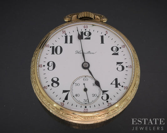 Antique RGP Hamilton 974 17j Pocket Watch i19625
