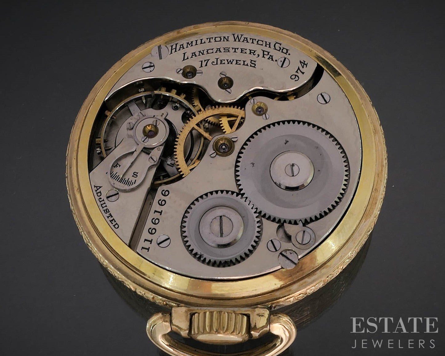 Antique RGP Hamilton 974 17j Pocket Watch i19625