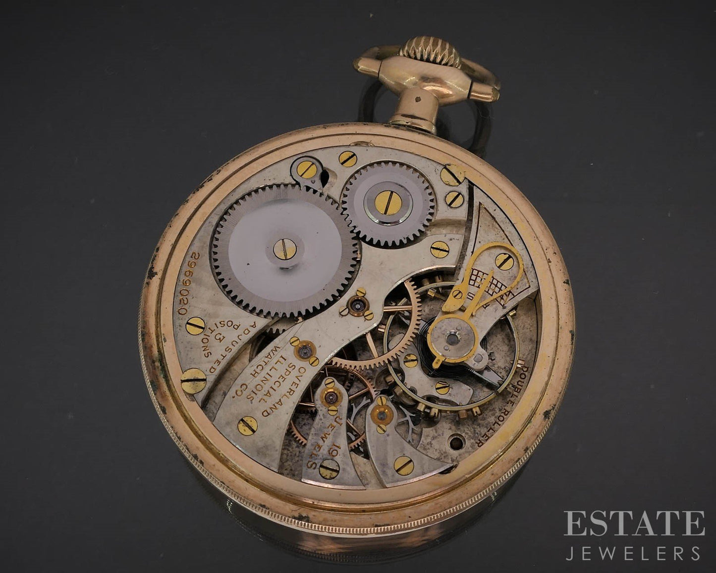 Antique Gold Filled Illinois 706 Overland Special 19j Pocket Watch i19624