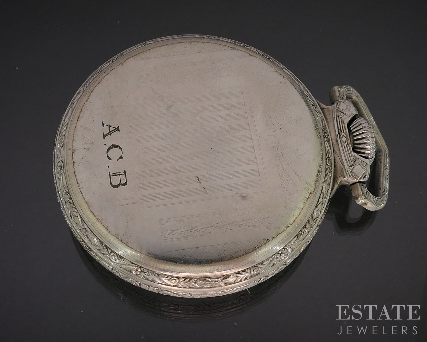 Antique Silver Tone South Bend 227 Railroad 21j Pocket Watch i19617