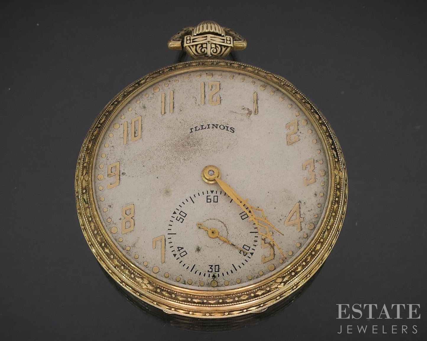 Antique Gold Filled Illinois 405 Art Deco 17j Pocket Watch i19619