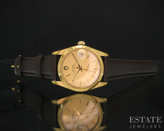 1984 Tudor Prince Oysterdate 74001 Rolex Gold Stick Dial Mens Watch i19623