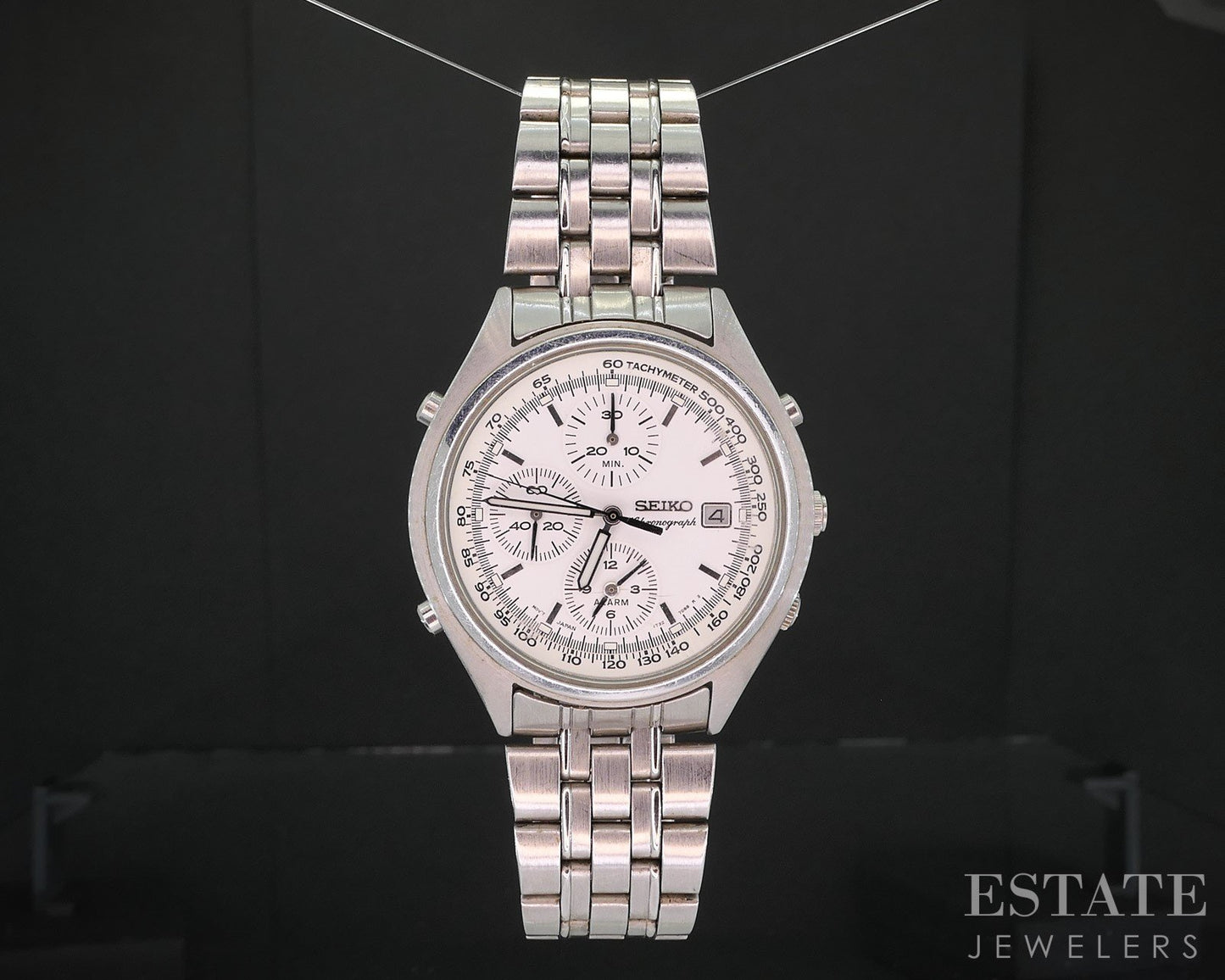 Vintage 1996 Seiko Chronograph Date 7T32-7C60 Bracelet Mens Watch i19587