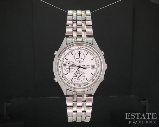 Vintage 1996 Seiko Chronograph Date 7T32-7C60 Bracelet Mens Watch i19587