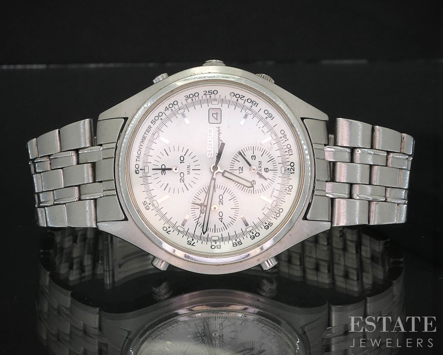 Vintage 1996 Seiko Chronograph Date 7T32-7C60 Bracelet Mens Watch i19587