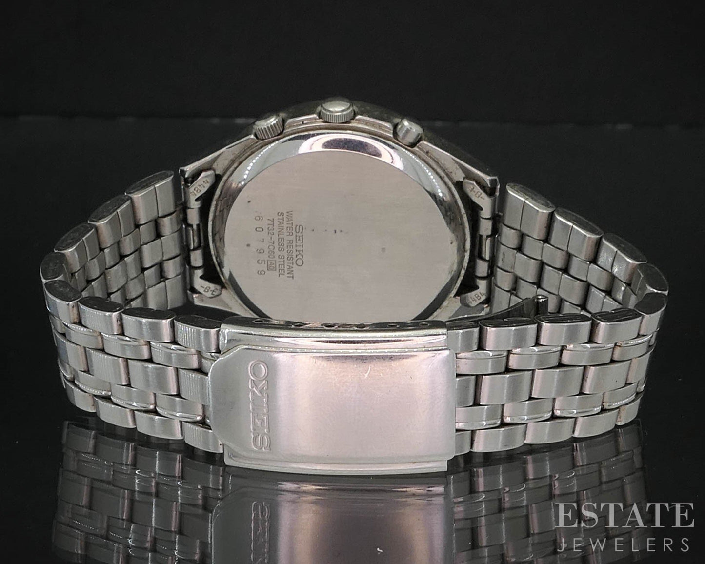 Vintage 1996 Seiko Chronograph Date 7T32-7C60 Bracelet Mens Watch i19587
