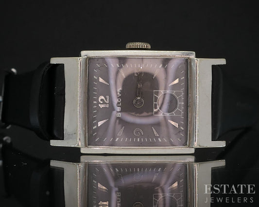 Vintage Bulova Gold Filled Cal. 8AE Tank Slate Dial Mens Watch p85433