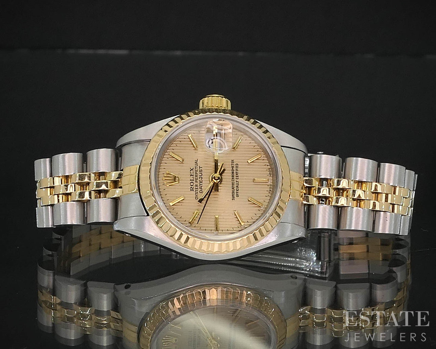 1989 Rolex Datejust 69173 Two Tone 18k Stainless 26mm Ladies Watch i19620